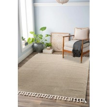 Sultan Halı Bej Renkli  Soft Iskandinav Peluş Dokulu Makine Halısı