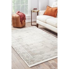 Sultan Halı Sultan Erva Beyaz - Bej Modern Akrilik Makine Dokuma Salon Halısı - 4201