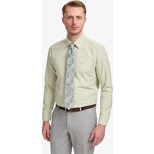 Pierre Cardin Erkek Yeşil Slim Fit Uzun Kollu Basic Gömlek 50325338-VR054