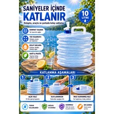 Open City 10 Litre Katlanabilir Su Bidonu Musluklu Kamp Piknik Karavan Seyahat Su Kovası Taşınır