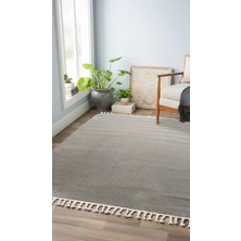 Sultan Halı Gri Renkli  Soft Iskandinav Peluş Dokulu Makine Halısı