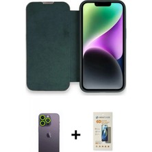 Pileli Store Pilelistore™ iPhone 13 Pro Max Kılıf Siluet Minimal Serisi - Siyah 6d Mat Seramik Hayalet Nano Ekran Koruyucu + Neon Fosforlu Kamera Lens - Yl