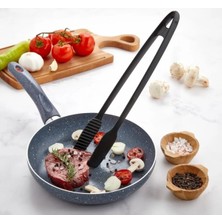 Hereveoyuncak Maşa - 220 Dereceye Kadar Dayanıklı Yanmaz - Yapışmaz Plastik Izgara Maşası 30 cm