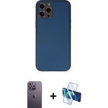Pileli Store Pilelistore™ iPhone 12 Pro Kılıf Yadigar Klasik - Siyah 3D Antistatik Seramik Nano Ekran Koruyucu + Neon Fosforlu Kamera Lens - Bz