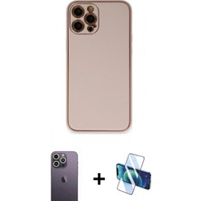 Pileli Store Pilelistore™ iPhone 12 Pro Kılıf Yadigar Klasik - Siyah 3D Antistatik Seramik Nano Ekran Koruyucu + Neon Fosforlu Kamera Lens - Bz