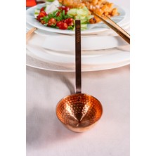 Cuvesta Şef Tipi Modern El Yapımı Bakır Çorba Kepçesi