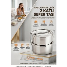 Transformacion Sefer Tası Yemek Kabı Paslanmaz Çelik 2 Katlı 14 cm 1.3 Litre 721365
