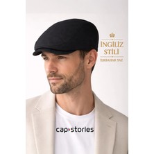 Capstories Siyah Erkek Kasket Şapka – İlkbahar Yaz Sezonu İngiliz Stili (Peaky Blinders) Tarzı M - L Uyumlu Standart Beden