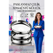 Transformacion Paslanmaz Yuvarlak Küllük - Metal Kül Tablası - Masaüstü Küllük 4 Lü 722217