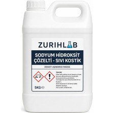 Zürih Ticaret ZURIHLAB Sodyum Hidroksit Çözelti Sıvı Kostik 5 Litre - Cas No: 1310-73-2