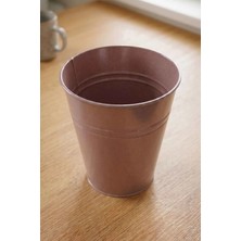 Konik Metal Saksı & Vazo Gül Kurusu - 25 cm Dekoratif Çok Amaçlı Renkli Çiçeklik (25X23/15 Cm)