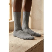Bony Socks Unisex Basic Gri Soket Çorap
