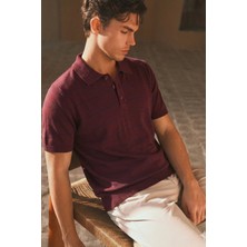 Tarz Cool Erkek Old Money Çizgili Polo Yaka Triko Tişört Slim Fit