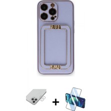 İlk El Grup Pilelistore™ iPhone 14 Pro Max Kılıf Kozmos Minimal Prime - Siyah 3D Antistatik Cam Ekran Koruyucu + Band Metal Kamera Lens - Gs