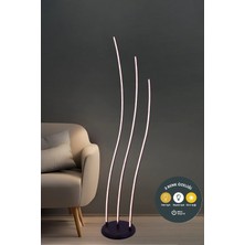 Lzy Avize Store Modern 3’lü Çubuk LED Lambader Siyah 3 Renk – Şık Yerden Aydınlatma Dekoratif Tasarım