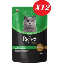Reflex Plus Sos Içinde Parça Ördek ve Tavşan Etli Yetişkin Kedi Konservesi 85 Gr*12 Adet