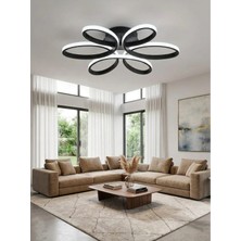 Lzy Avize Store 3 Renkli Yonca 6’lı Siyah Plafonyer Salon Mutfak Çocuk Odası Yemek Masası ve Antre Için Modern LED