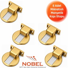 Nobel Manyetik Mıknatıslı Kapı Stoperi, Güçlü Mıknatıslı (Vidalı)  5 Adet Altın