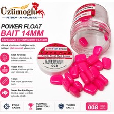 Üzümoğlu Lion Fish Brand Power Float Bait Pembe 14MM Çilek Aromalı Yüzen Yem 25 Adet Sazan Yemi