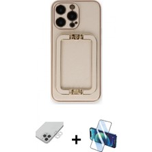 İlk El Grup Pilelistore™ iPhone 14 Pro Max Kılıf Kozmos Minimal Prime - Siyah 3D Antistatik Cam Ekran Koruyucu + Band Metal Kamera Lens - Gs