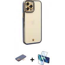İlk El Grup Pilelistore™ iPhone 12 Pro Kılıf Çekirdek Klasik Serisi - Siyah 3D Antistatik Seramik Nano Ekran Koruyucu + Renkli Kamera Lens Koruma Cam - Tu