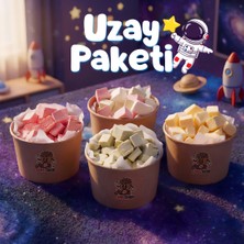 ÇITLAT ÇEREZ SHOP Astronot Dondurma Uzay Paketi 4\'lü Freeze Dry Dondurulmuş Bisküvili Çilekli Antep Fıstıklı Karışık Set