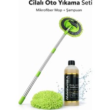 Magurex Cilalı Oto Yıkama Şampuanı 800ML ve Çizmez Mikrofiber Temizleme Mopu Seti