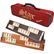 Star Premium Ahşap Okey Takımı Çantalı Uzun Ömürlü Tasarım 43 x 10 cm 2 Parça