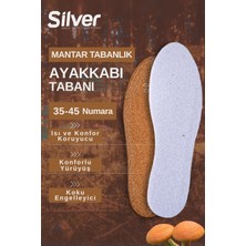 Silver Doğal Mantarlı Koku ve Ter Önleyici Ayakkabı Tabanlığı 35-45