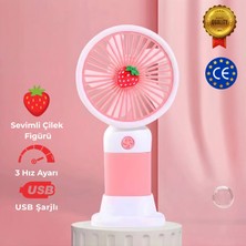 CoverZone Standlı Şarjlı El Fanı – 3 Kademe Hız Ayarı, Seyahat ve Masaüstü Vantilatör, Taşınabilir Mini Fan