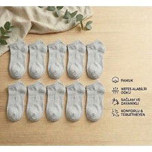 Çorap Kurdu 10'lu Ekonomik Paket Gri Patik Çorap