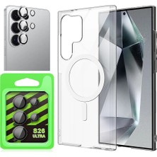 Vendas Samsung Galaxy S26 Ultra Kılıf Kamera Korumalı M-safe Sert PC Zore Porto Kapak + Şeffaf Kamera Lens Koruyucu