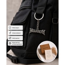 Herşey Nota Megadeth Logo Anahtarlık Unisex Metal Müzik Aksesuarı