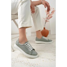 Nesil Shoes Syg P55 Yeşil Hakiki Deri Kadın Ayakkabı