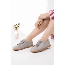 Nesil Shoes Modessa 160 Taş Bağcıklı Hakiki Soft Deri Kadın Ayakkabı