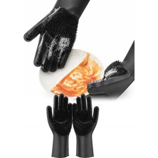 Omilife Silikon Bulaşık Eldiveni Sihirli Temizlik Eldiveni Isıya Dayanıklı Kaymaz Çok Amaçlı