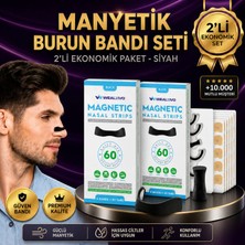 Wealtivo Güçlü Mıknatıslı Burun Bandı 60'lı Premium Set, Horlamayı Azaltan Burun Dilatörü, Manyetik Burun Aparatı, Siyah