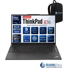 Lenovo Thinkpad E16 Gen2 Intel Core Ultra 5 125U 80 GB Ddr5 512 GB SSD 16" Wuxga IPS Windows 11 Pro Taşınabilir Bilgisayar 21MA003RNP25
