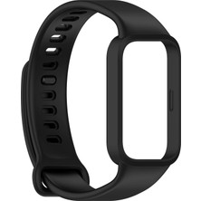 Caseonn Xiaomi Redmi Band 3 Kordon Tam Korumalı Spor Silikon Kordon Kayış Siyah