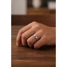 Moda Gümüş Gümüş 4 mm Düz Klasik Alyans Yüzük