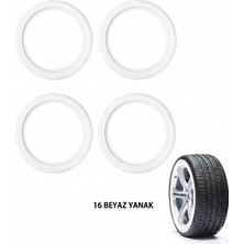 Yerli Oto Lastik Yanağı Lüks Beyaz 16 Jant 4 Adet Yanak
