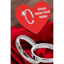 Moda Gümüş 925 Ayar Gümüş 2 mm Düz Alyans - Tektaş Yüzük Hediyeli