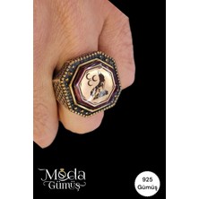 Moda Gümüş 925 Ayar Gümüş Üç Hilal Bozkurt Tasarımlı Yüzük