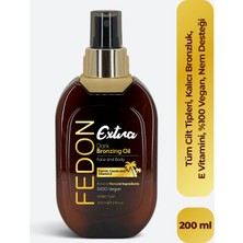 FEDON Ekstra Koyu Dark Bronzlaştırıcı Yağ 200 ml Korumasız E Vitamini ve Kakao İçerikli Etkili Formül