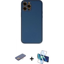 Pileli Store Pilelistore™ iPhone 12 Pro Kılıf Yadigar Klasik - Siyah 3D Antistatik Seramik Nano Ekran Koruyucu + Renkli Kamera Lens Koruma Cam - Pe