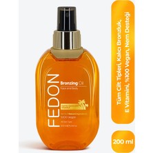 Fedon Bronzlaştırıcı Güneş Yağı Vegan E Vitamini Kakao İçerikli 200 ml Işıltılı Etki
