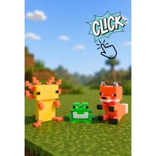 You Toys Minecraft 3lü Clicker Seti(Fox-Axoloti-Frog Figür)
