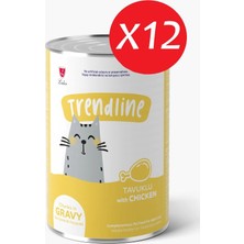 Trendline Trendlıne Konserve Sos Içinde Et Parçacıklı Tavuklu Yetişkin Kedi Maması 400 G*12 Adet