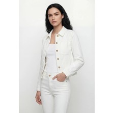 Masha Kate Beyaz Denim Ceket