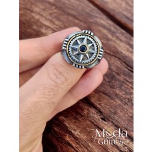 Moda Gümüş Döndürmeli Pusula Gümüş Yüzük